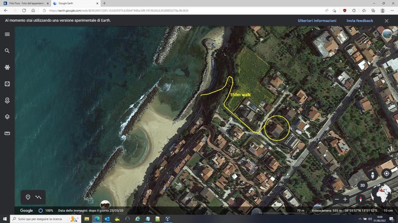 Villa Flora - With Sea View, 2 Minutes Walk To Beach Trappeto  Exteriör bild